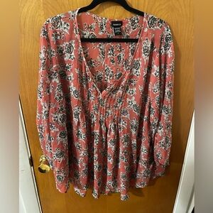 Torrid pink flower blouse